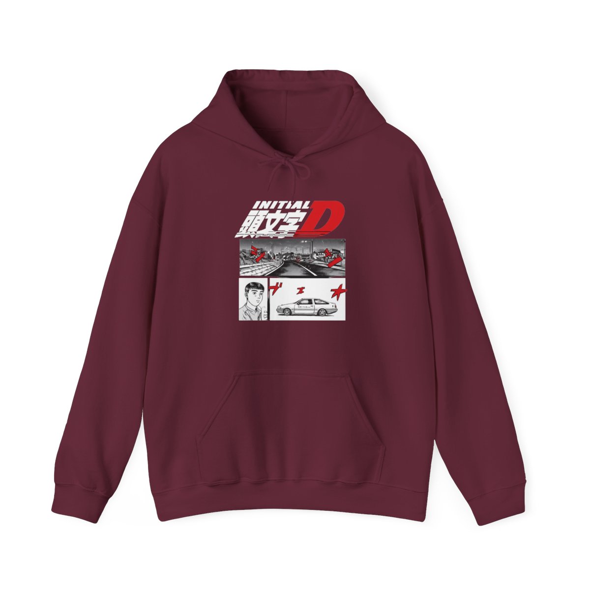 Initial D Manga 3 Panel Pullover Hoodie - alternate angle 3, merchandise