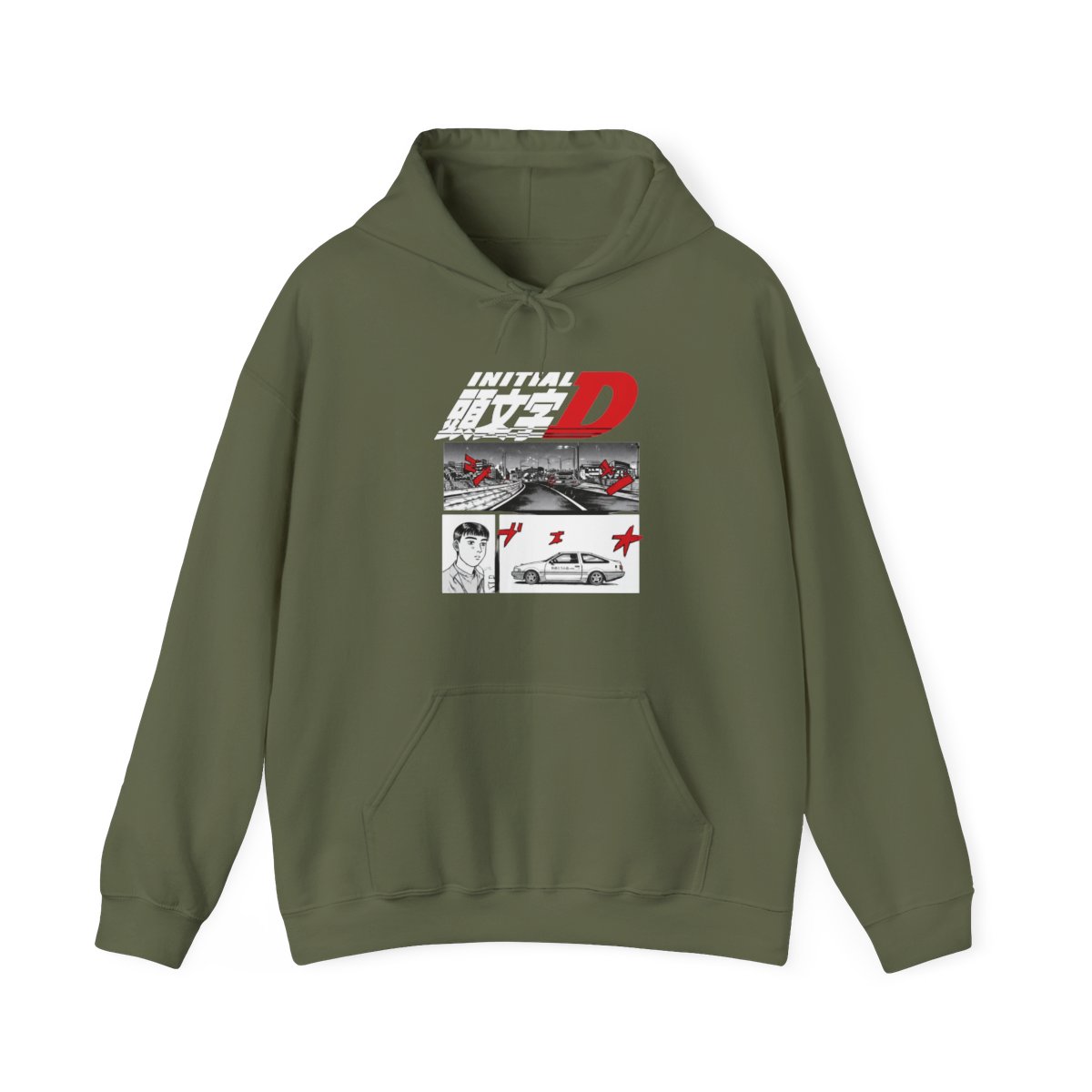 Initial D Manga 3 Panel Pullover Hoodie - alternate angle 4, merchandise