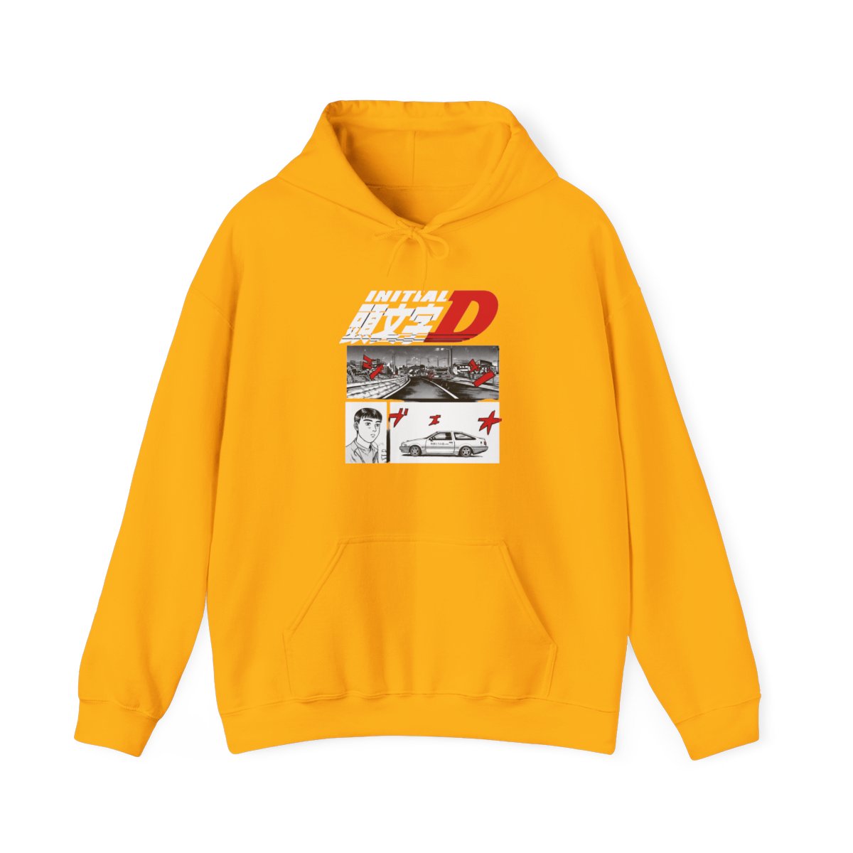Initial D Manga 3 Panel Pullover Hoodie - alternate angle 2, merchandise